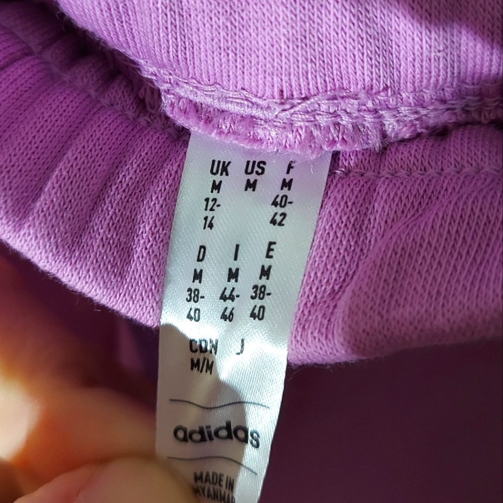 Adidas Slim Fit Purple/Pink Cotton Blend Tapered Leg Jogger Pant WM Size M NWT - Picture 4 of 13